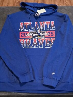 New Era Royal Blue Atlanta Mens Size 2X  Braves All-Star Pullover Hoodie